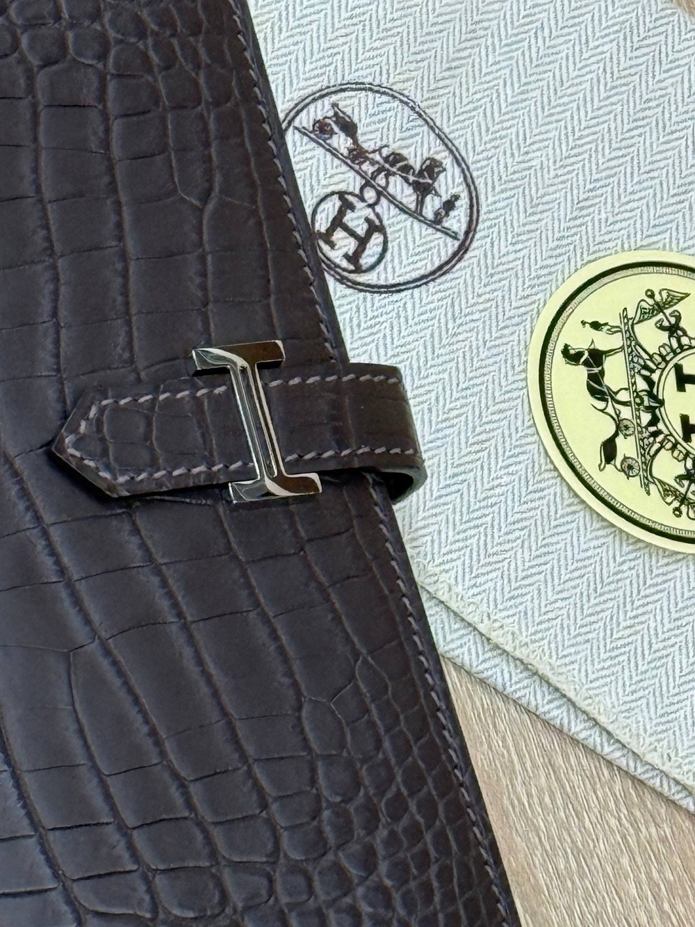 Портмоне Hermes из кожи крокодила