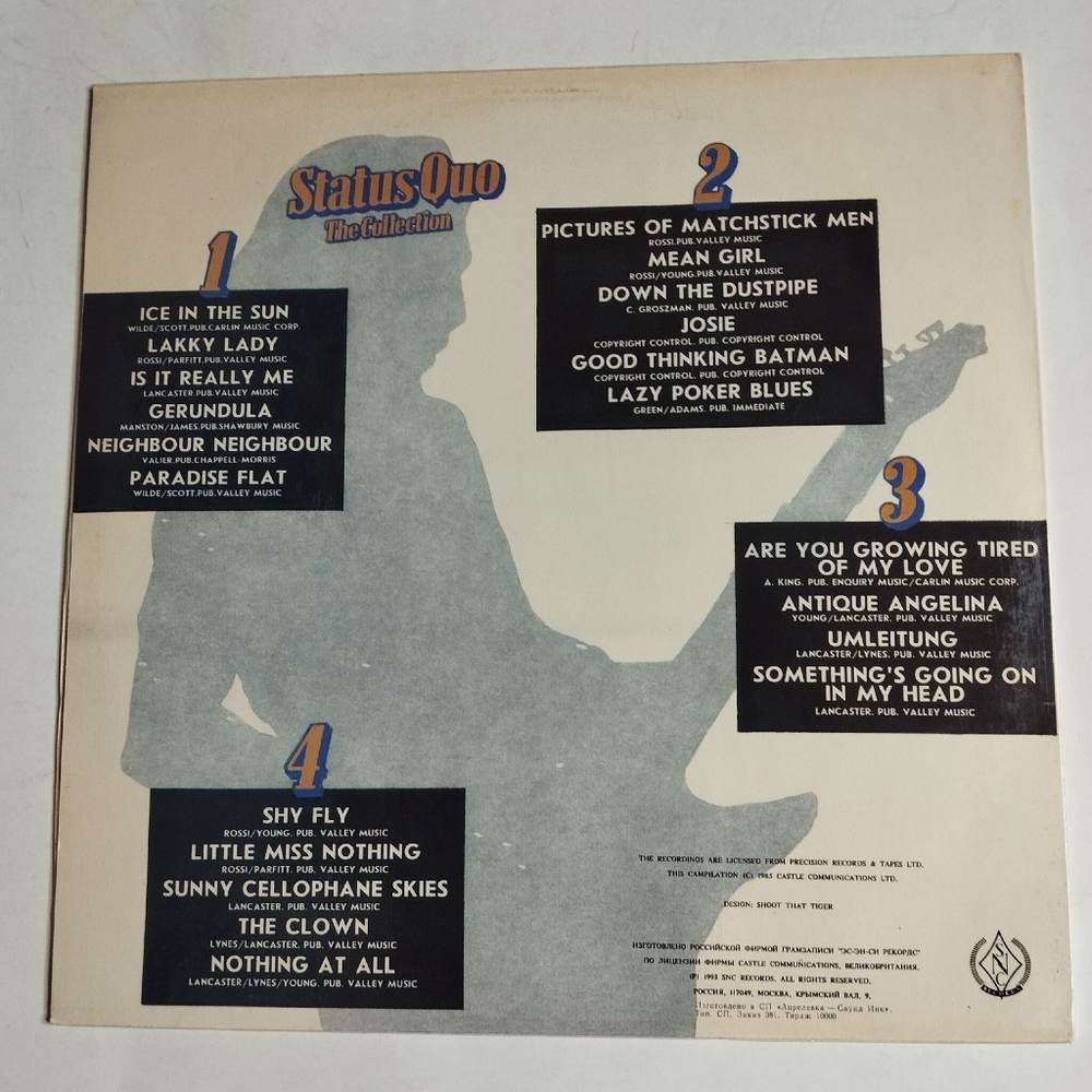 Винтажная виниловая пластинка LP Status Quo The Collection Vol.2 (Россия 1993)