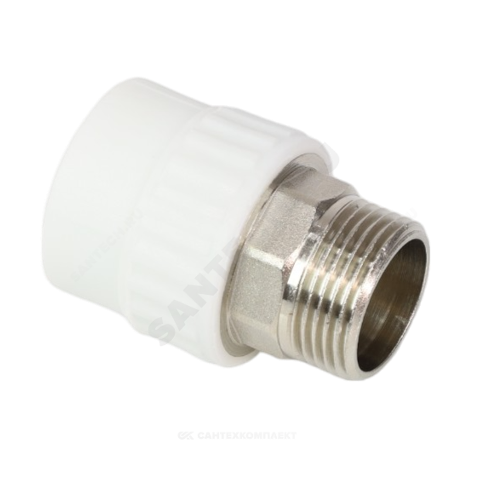 Муфта PP-R комбинированная белая Дн 90х3" НР под ключ VALFEX 10135090