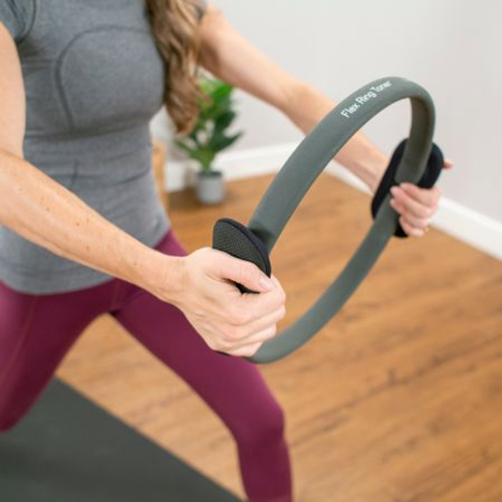 Изотоническое кольцо BALANCED BODY Flex Ring Toner серый, с накладками на ушки