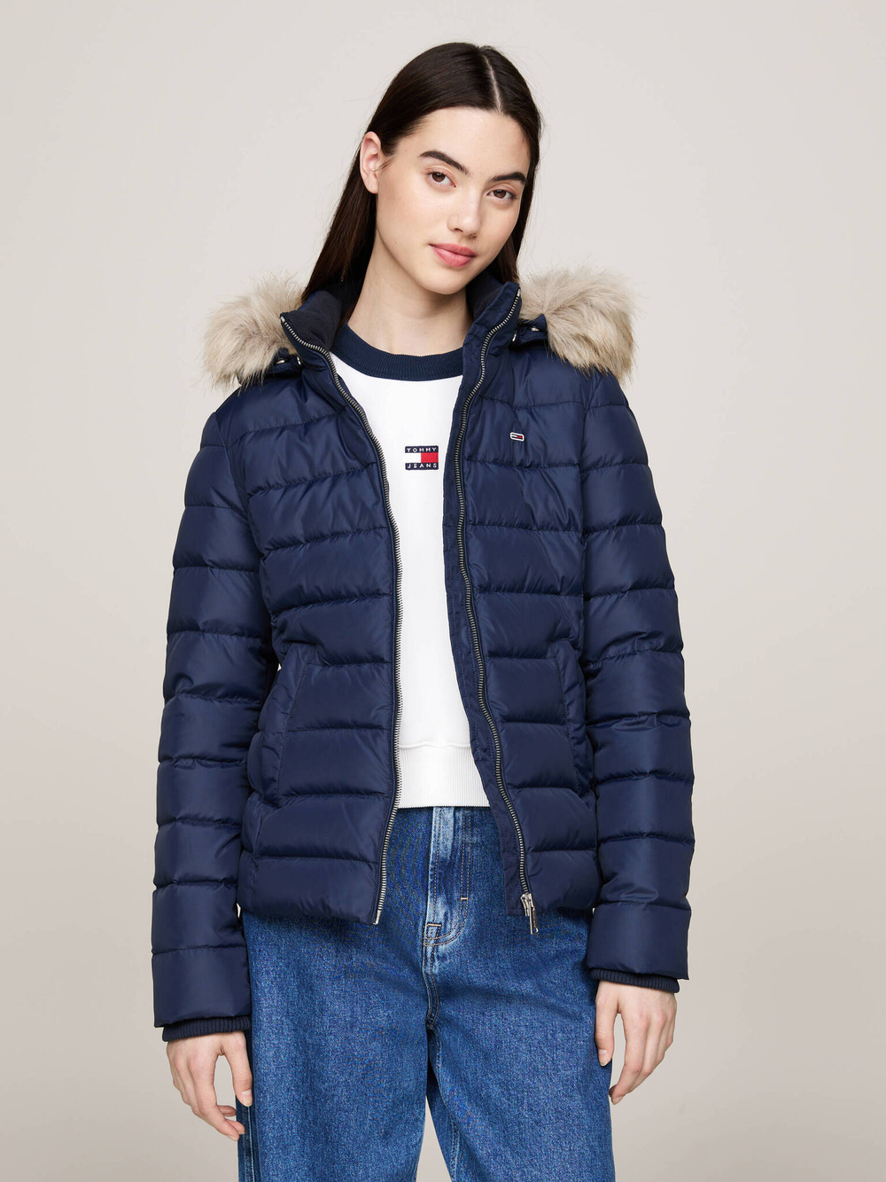 Пуховая куртка Tommy Jeans - темно-синий(DW0DW18312)