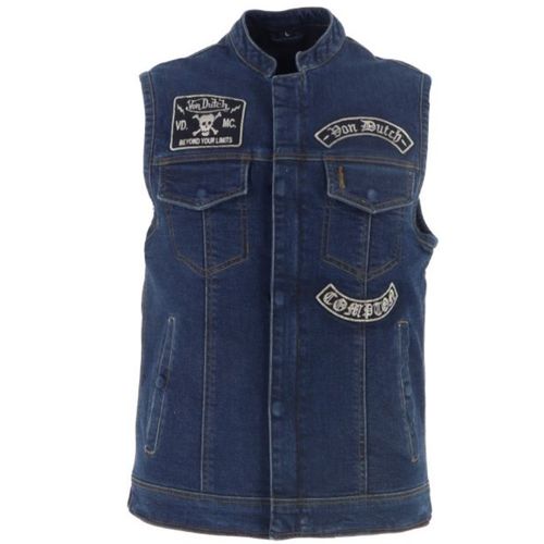 Купить Мотожилет Текстильный Helstons Von Dutch Apache Toile Denim / Синий