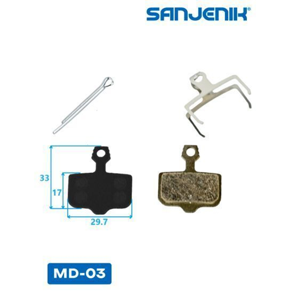 Колодки тормозные Sanjenik MD-03 для Kugoo G-Booster, M5, G1, Dualtron Thunder