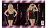 Коротенькая ажурная сорочка с бантом (Размер: XL-XXL) (Цвет: черный)