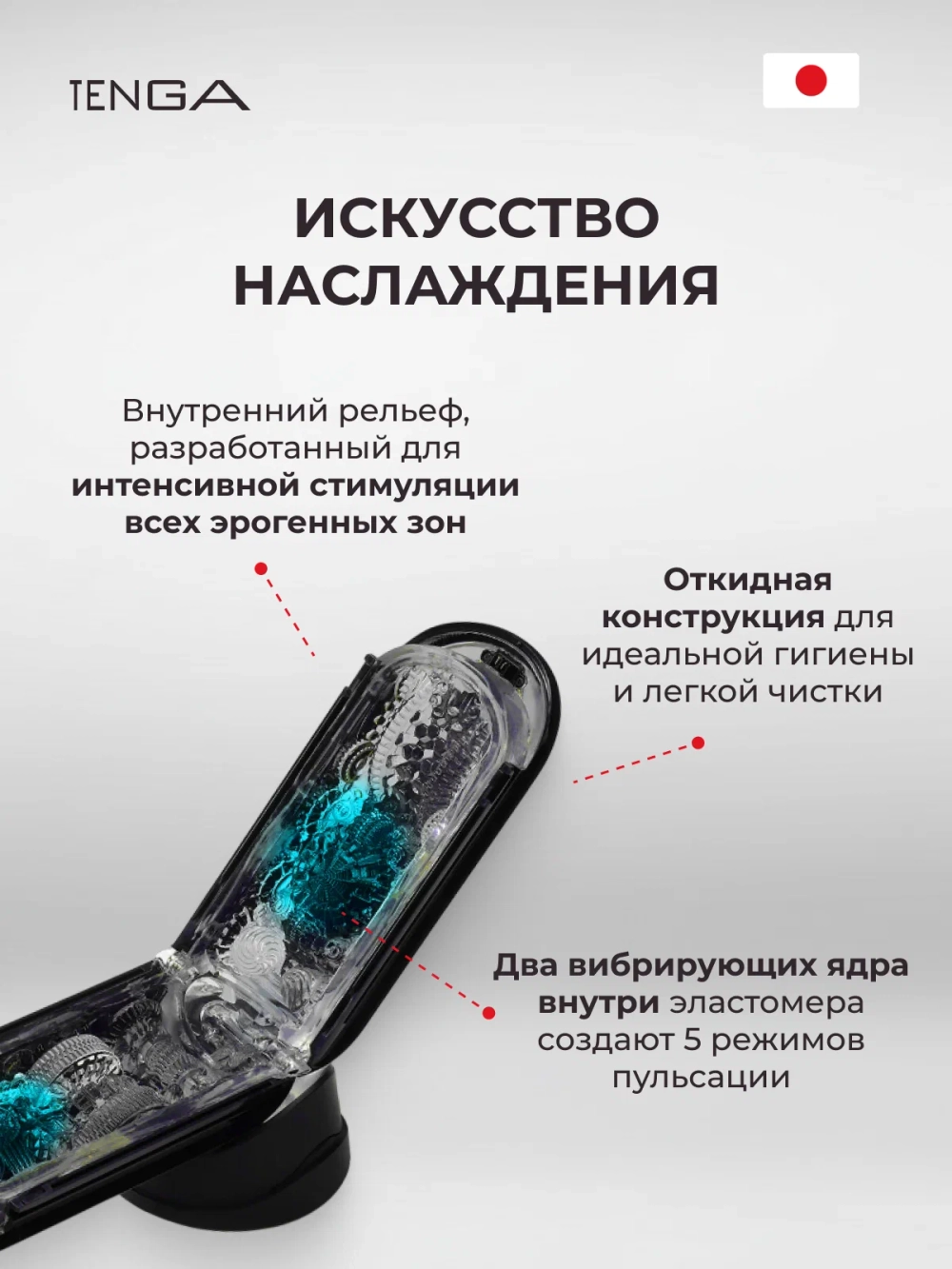 TENGA Мастурбатор Flip Zero с вибрацией черный