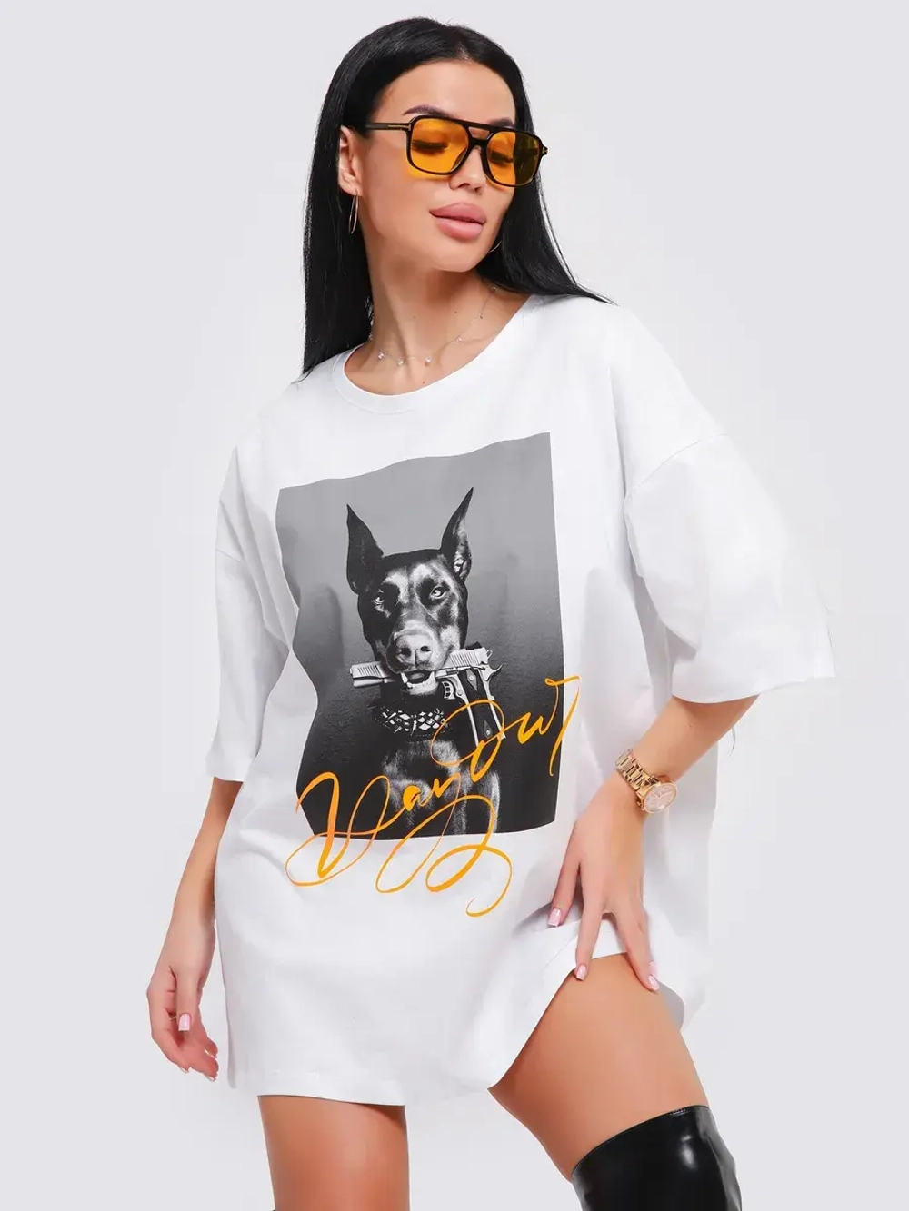 Футболка женская оверсайз принт