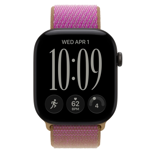 Умные часы Apple Watch Series 12 GPS, 46mm, Black Aluminum Case with Magenta Sport Loop