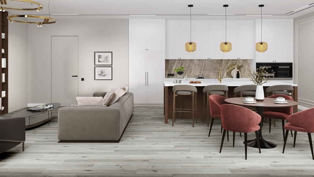 LVT-плитка Damy Floor T7020-2-LVT Дуб Классический Серый