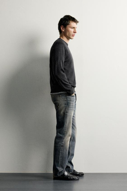 ZARA ДЖИНСЫ REGULAR FIT, СЕРО-СИНИЙ