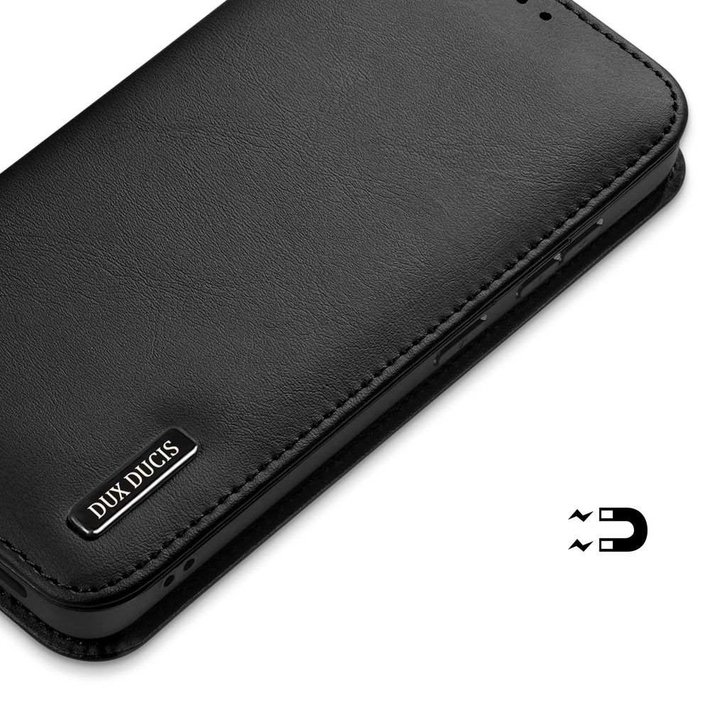 Чехол книжка из натуральной кожи с защитой RFID от Dux Ducis для Samsung Galaxy S25+, серия Hivo Series Case