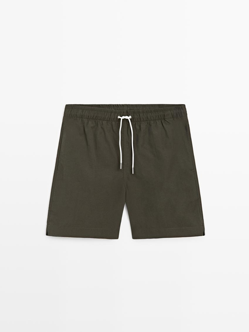 Massimo Dutti Однотонные плавки, хаки