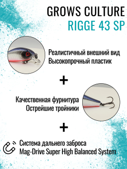 Воблер Минноу Rigge 43SP 43 мм 4 г цвет 38 Blue Silver
