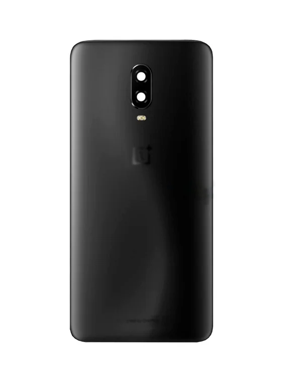 Задняя крышка для OnePlus 6T черная глянцевая (Mirror Black) со стеклом камеры