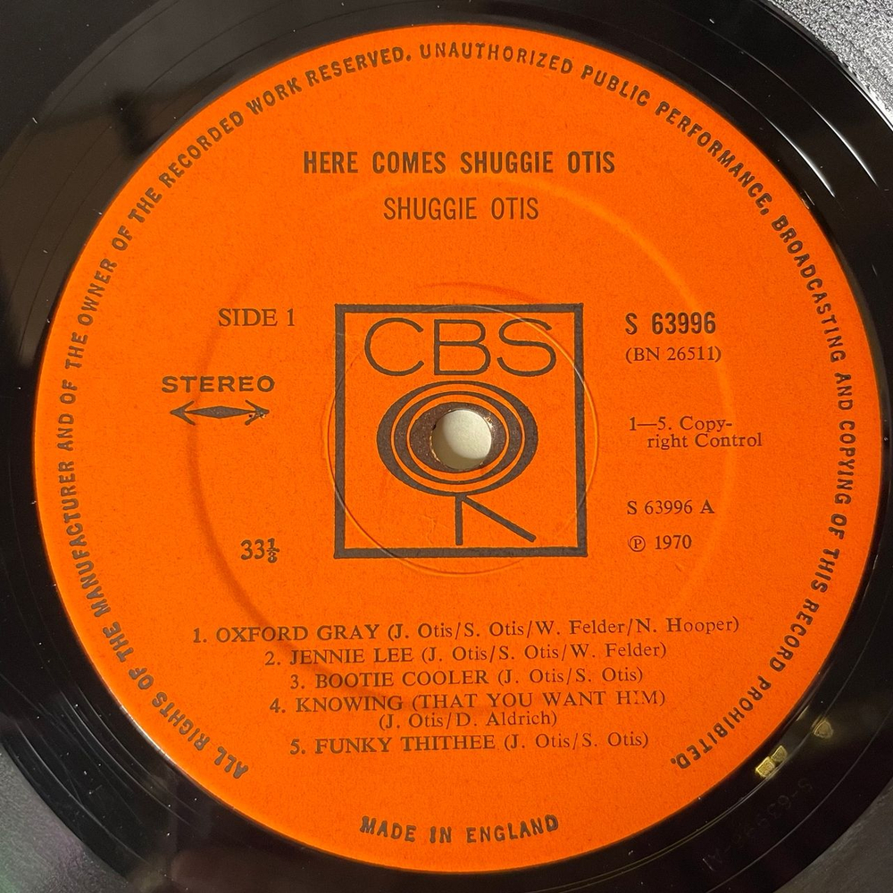 Винтажная виниловая пластинка LP Shuggie Otis, Here Comes Shuggie Otis (Англия 1970)