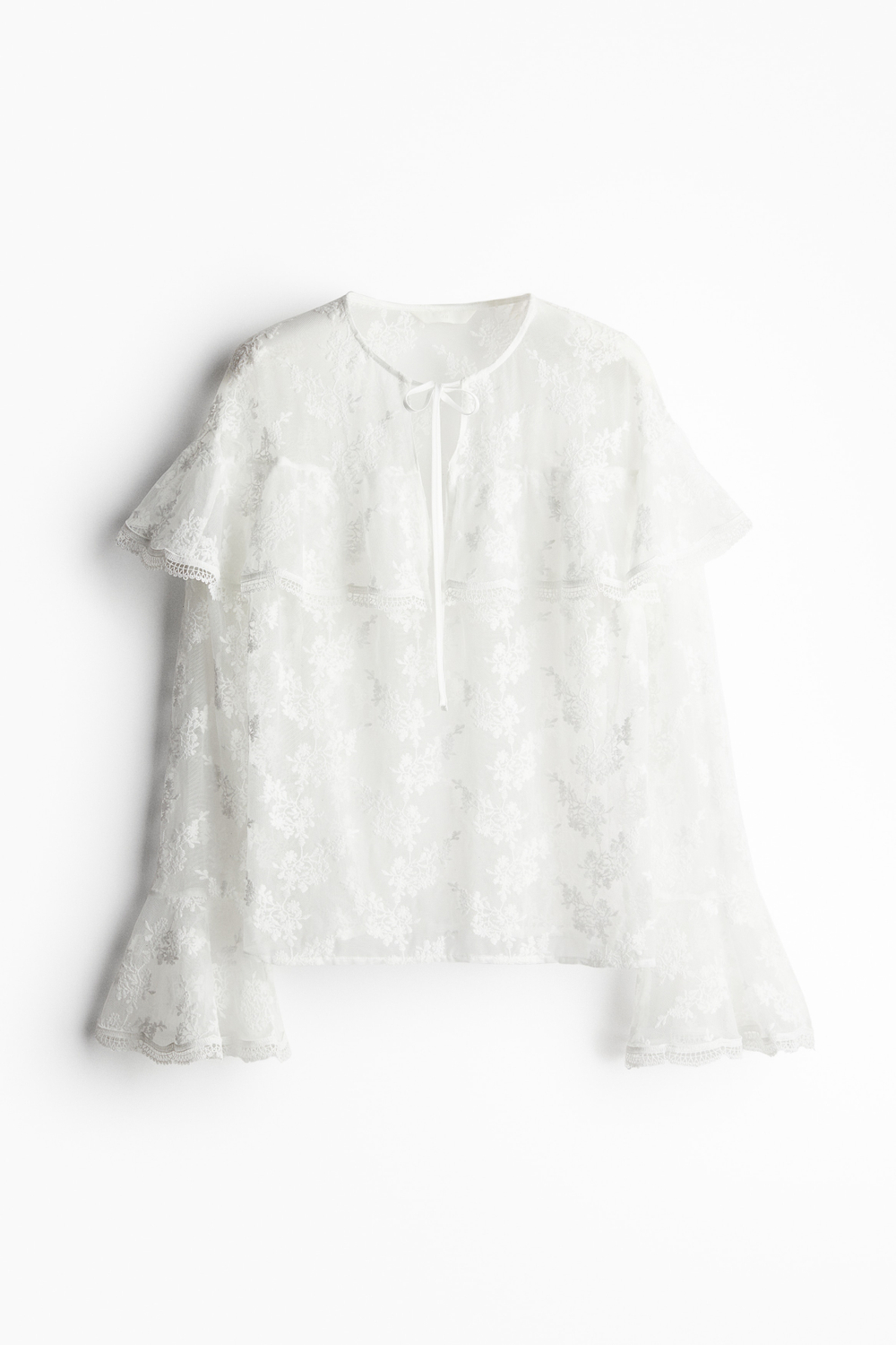 Кружевная блузка с воланами - H&M