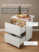 Кухонный модуль напольный, 60х60х85, Валенсия, с ящиками, со столешницей, белый, массив дуба, Dipriz