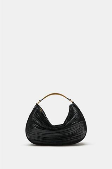 ZARA СУМКА С МЕТАЛЛИЧЕСКОЙ РУЧКОЙ, ЧЕРНЫЙ
