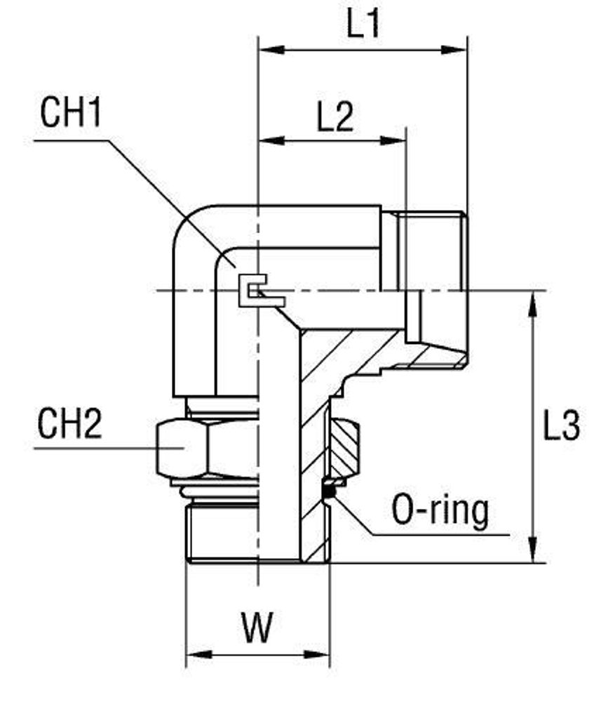 Штуцер FRA90 DL22 UNF1.1/16" (корпус) CAST Штуцер FRA90 DL22 UNF1.1/16" (корпус) CAST