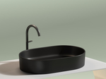 Умывальник чаша накладная овальная (цвет Чёрный Матовый) Ceramicanova Элемент (Element) 600x385x122мм CN6048MB