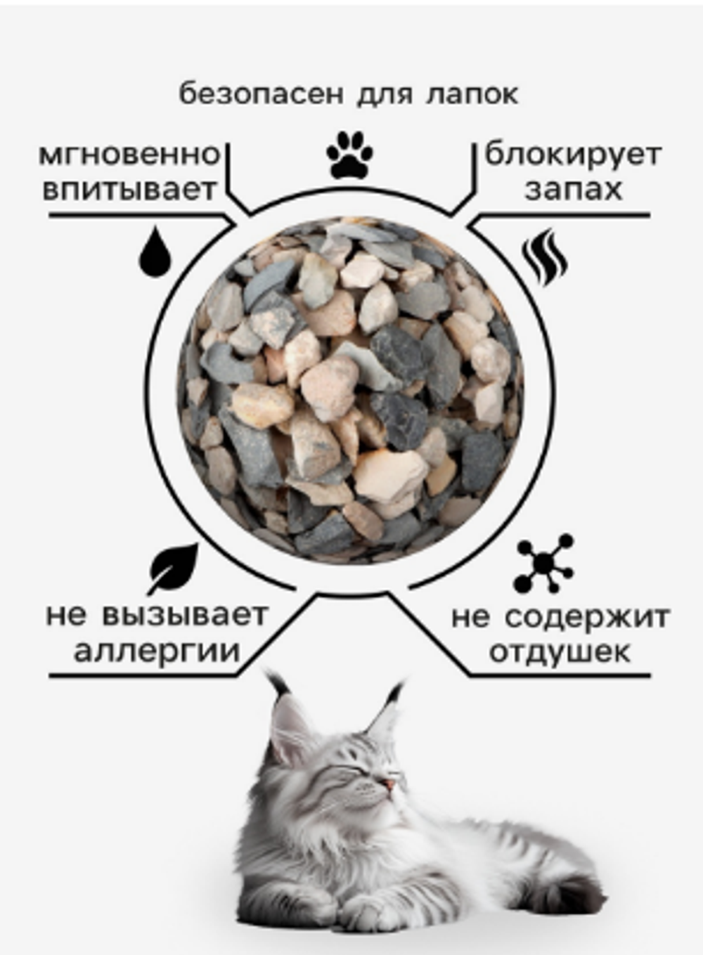 Наполнитель минеральный впитывающий «Пижон» длинношерстных 5 л