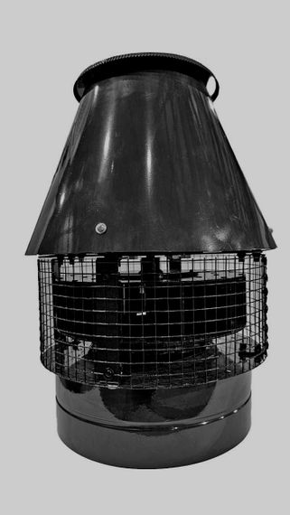 Крышный жаростойкий вентилятор ВКР 300 черный (RAL 9005, d300мм, +120 °C)