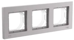 Рамка пластиковая на 3 поста Systeme Electric AtlasDesign Aqua Алюминий ATN440303