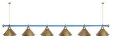 Лампа STARTBILLIARDS 6 пл. (плафоны золотые,штанга коричневая,фурнитура золото)