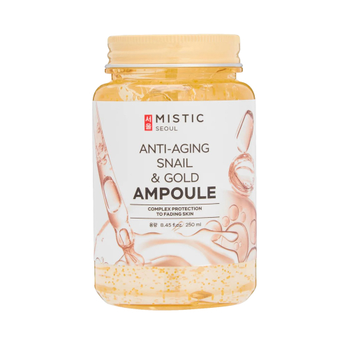 MISTIC ANTI-AGING SNAIL MUCIN & GOLD AMPOULE Лифтинг-сыворотка с муцином улитки и частицами золота 2