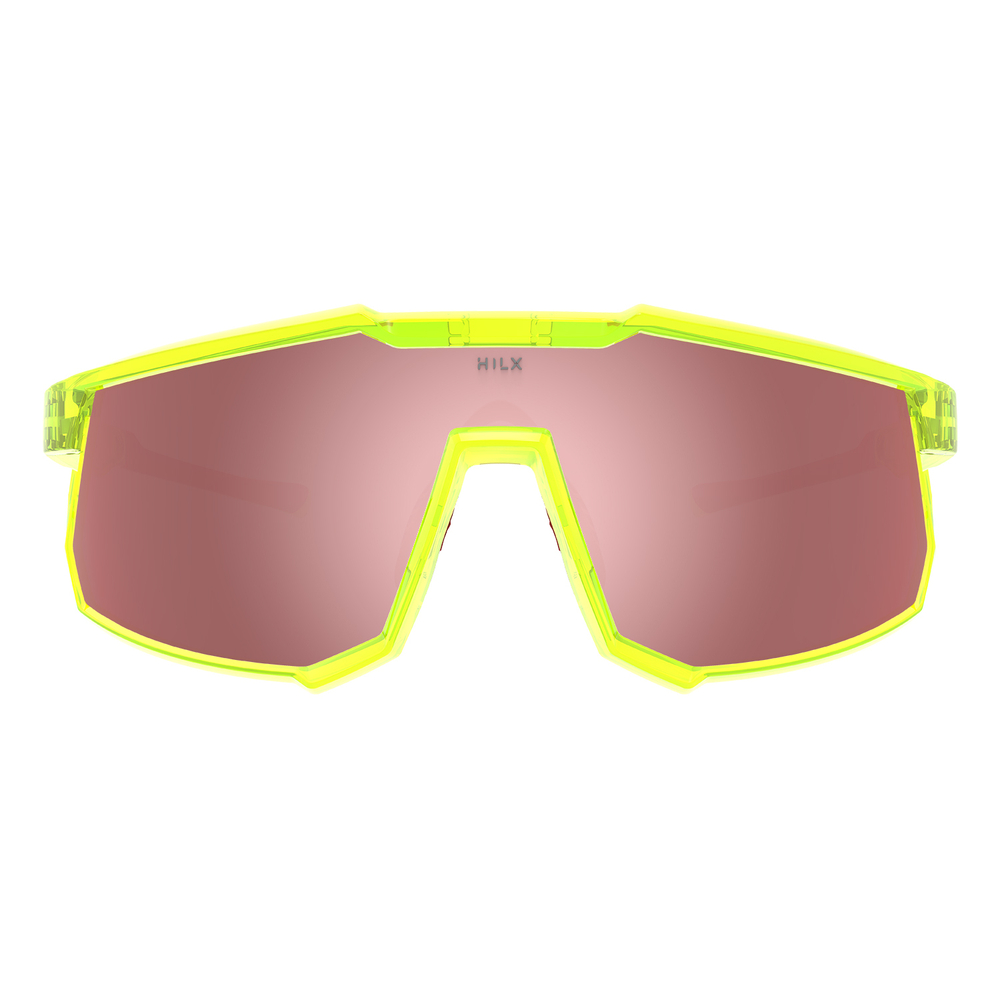 Спортивные очки с диоптриями HILX Big Head / Shiny Yellow Orange / Light Purple Lens