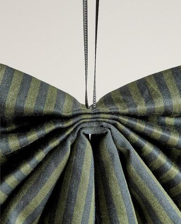 ZARA HOME НОВОГОДНЕЕ УКРАШЕНИЕ-БАНТ В ПОЛОСКУ, ЗЕЛЕНЫЙ