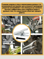 Съемник шаровых опор и наконечников рулевых тяг 20 мм, H 30-50 мм