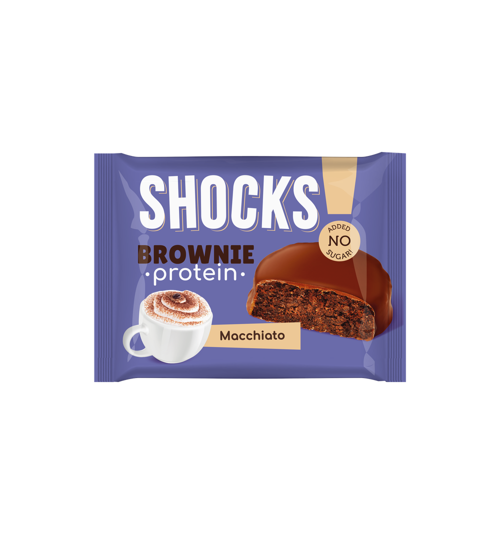 Бисквит глазир FitnesShock Брауни 50г Кофе с молоком