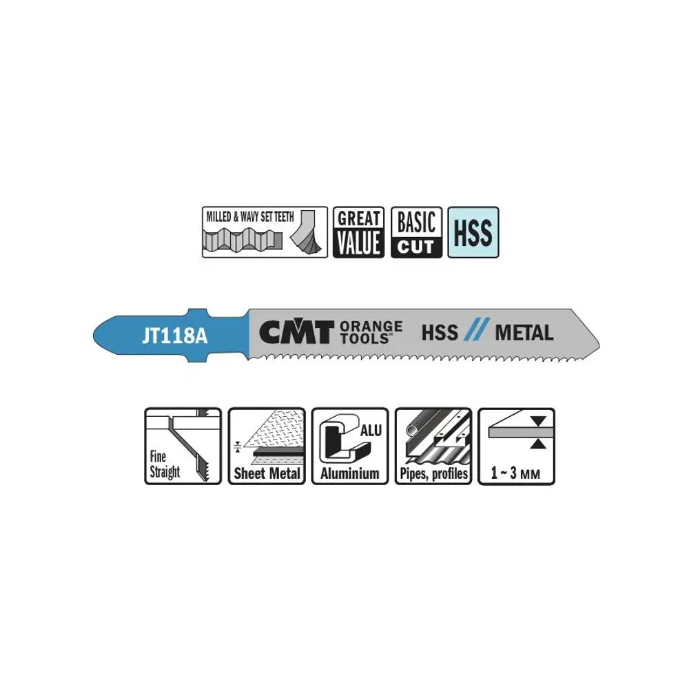 Пилки лобзиковые комплект из 5шт. CMT JT118A-5
