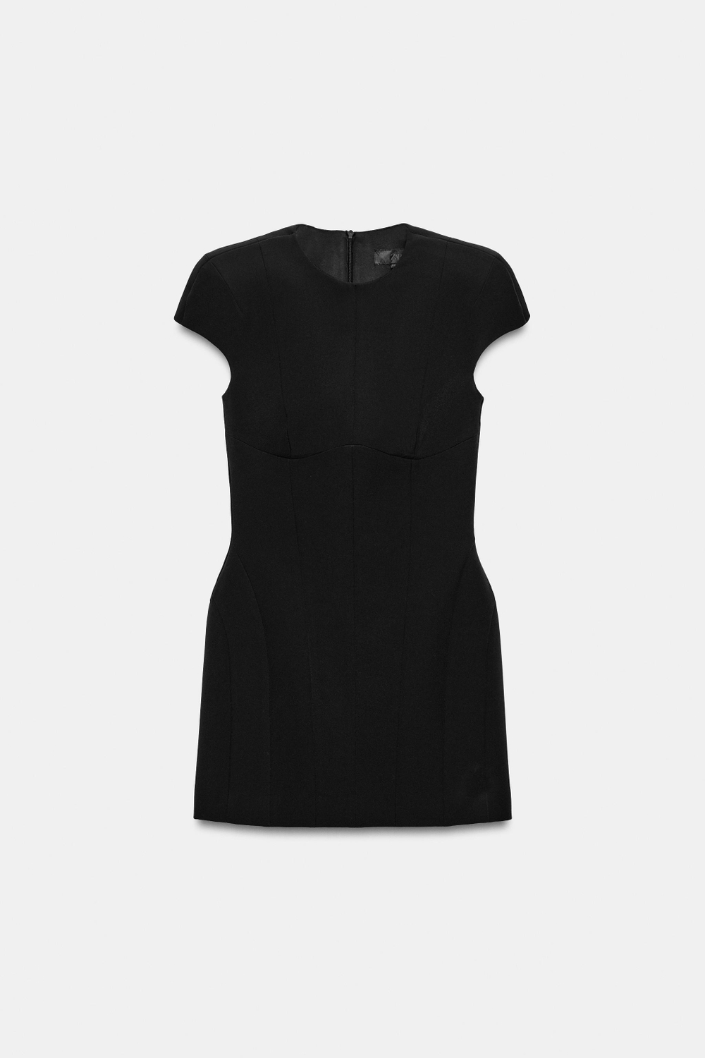 ZARA МИНИ-ПЛАТЬЕ СО ШВАМИ И ПОДПЛЕЧНИКАМИ, ЧЕРНЫЙ