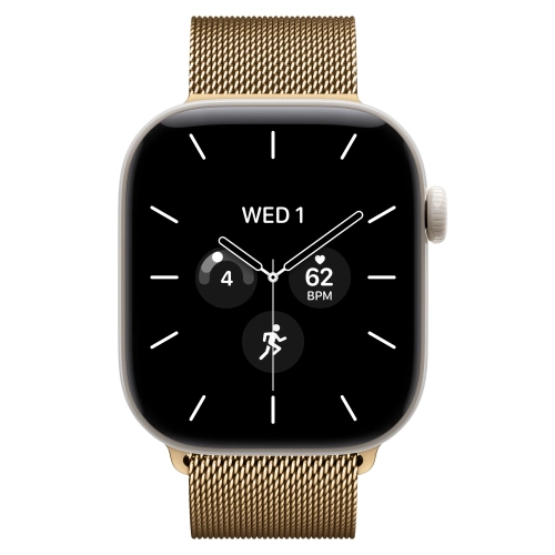 Умные часы Apple Watch Series 12 GPS + Cellular, 42mm, Pearl White Ceramic Case with Radiant Gold Milanese Loop