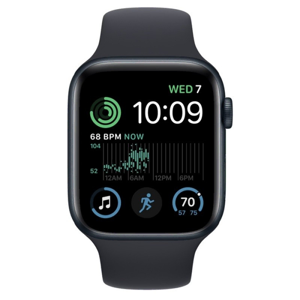 Умные часы Apple Watch SE (Gen 2) 44mm Midnight Al Mid SB S/M GPS (MRE73)