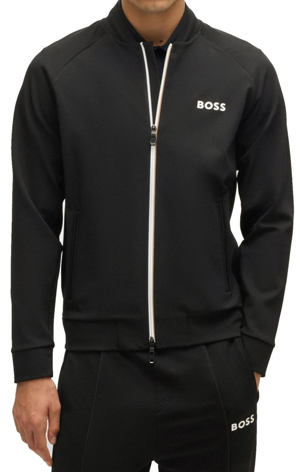 Мужская теннисная кофта BOSS Samoo MB Full Zip - черный