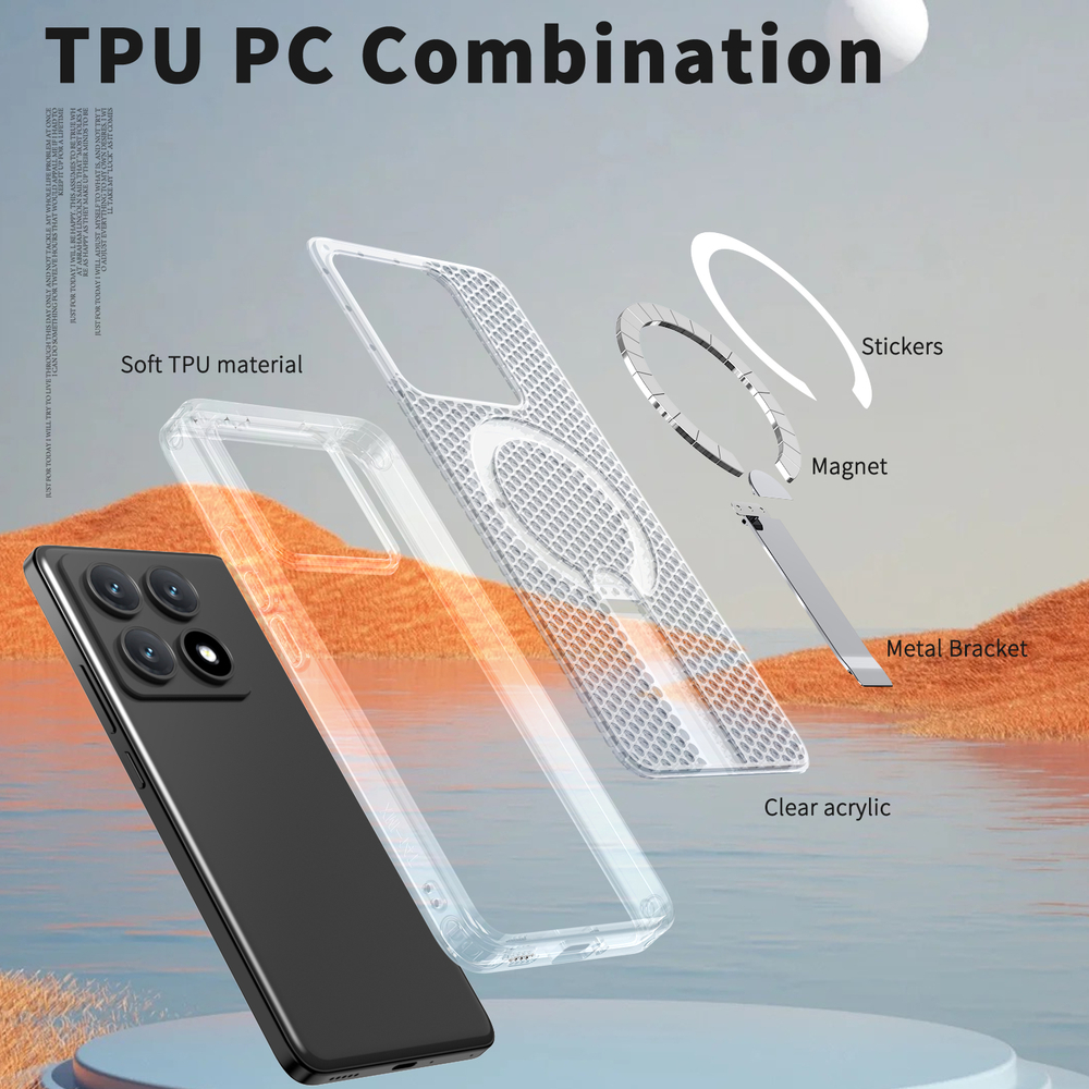 Прозрачный чехол Mesh Pro Magnetic Case для Xiaomi 14T Pro