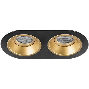 Комплект из светильников и рамки 2*GU5.3 D6570303 чёрный/золото Domino Lightstar