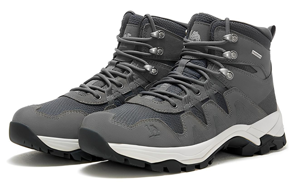 CAMEL Accumulated Mountain Slip Resistant Abrasion Resistant Cushioning High top Outdoor Shoes Men"s Dark Gray