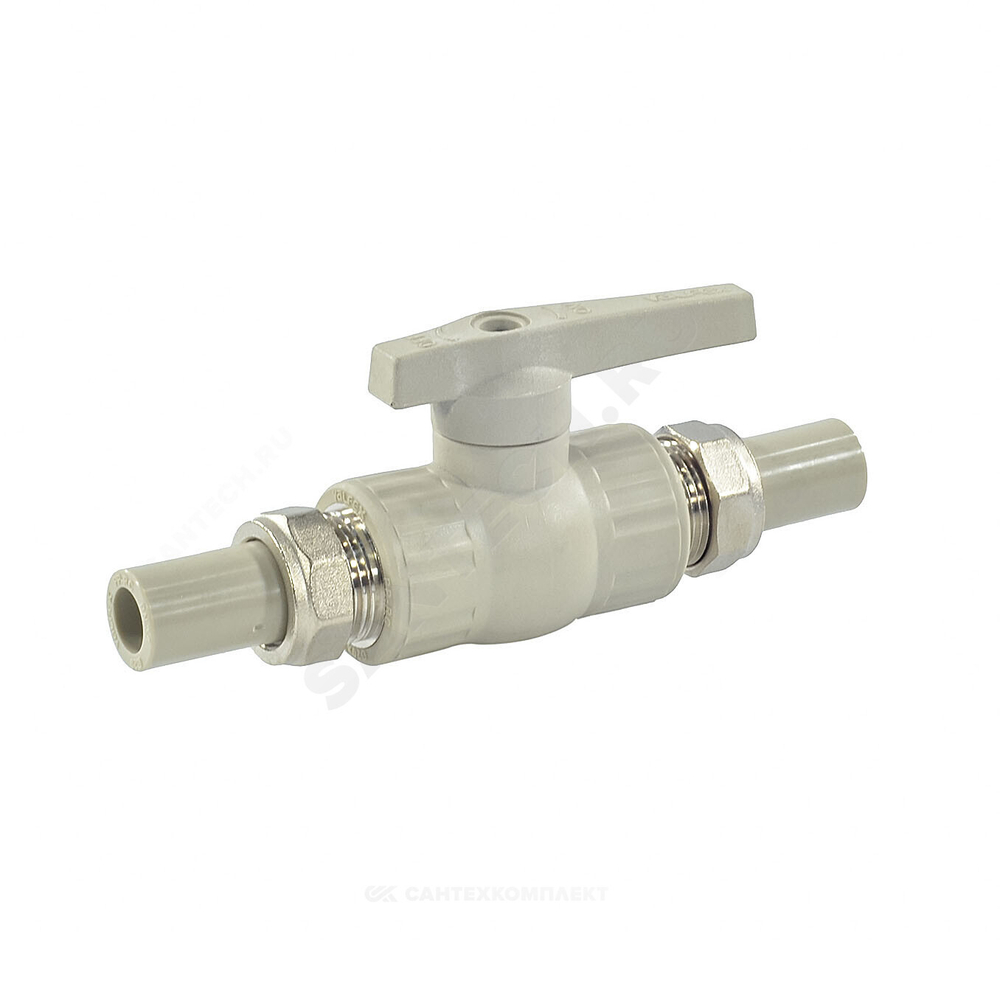Кран шаровой PP-R полнопроходной серый Дн 32х1 1/4" VALFEX 20246032Г