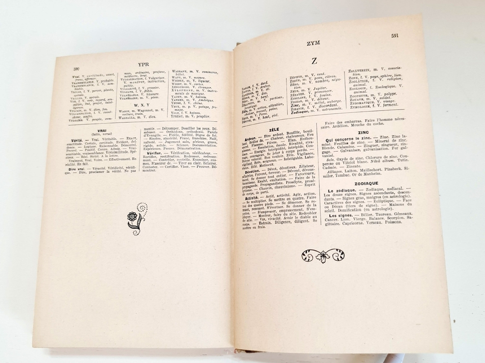 Dictionnaire analogique repertoire moderne des mots par les idees, des idees par les mots (Аналоговый словарь современный справочник слов по идеям, идей по словам), Par Charles Maquet, Paris, Larousse, 1936