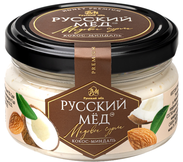 Медовое суфле кокос-миндаль Русский мёд 100 мл