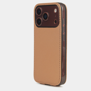 Чехол для iPhone 17 Pro Max - кожа теленка сафьяно, кэмел