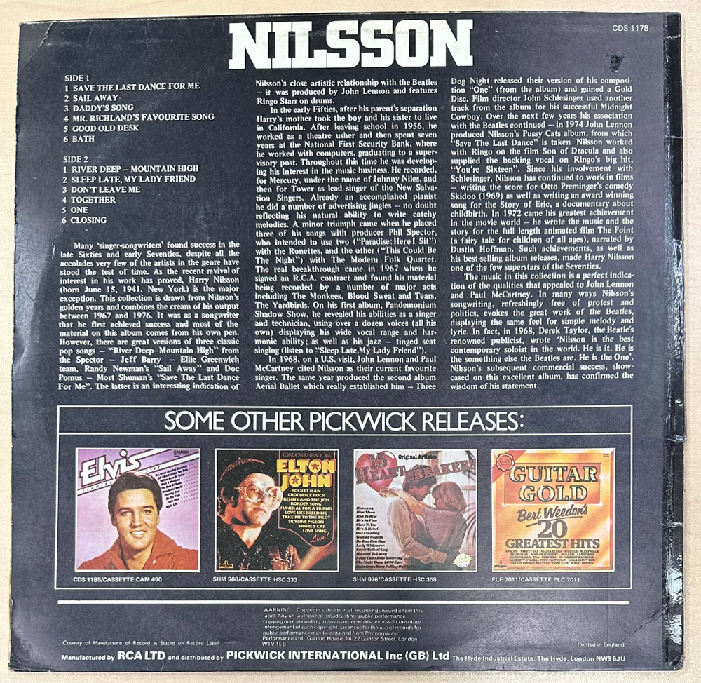 Nilsson- Save The Last Dance For Me (Англия 1976г.)