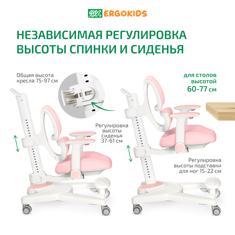 Стул для школьника Ergokids Space Air c подлокотниками