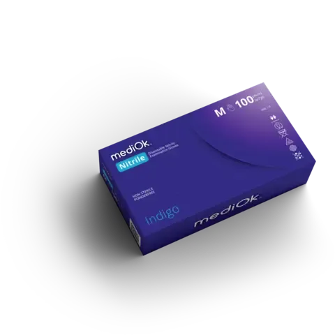Перчатки нитриловые MediOk цвет Индиго(сиреневый) M 100 шт