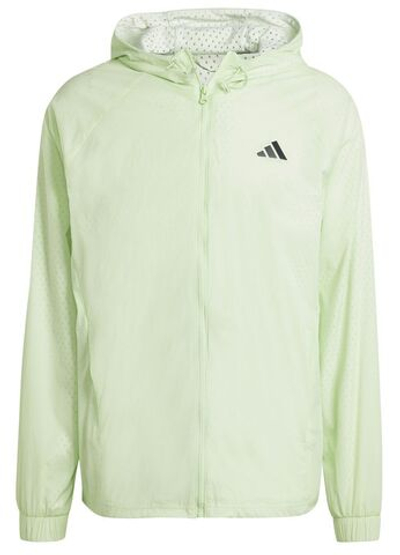 Мужская теннисная куртка Adidas Pro Semi-Transparent Full-Zip - semi green spark