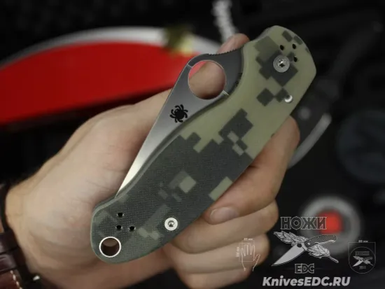 Нож складной Spyderco Para 3 223GPCMO c клинком из стали CPM-S45VN, рукоять камуляжный G10