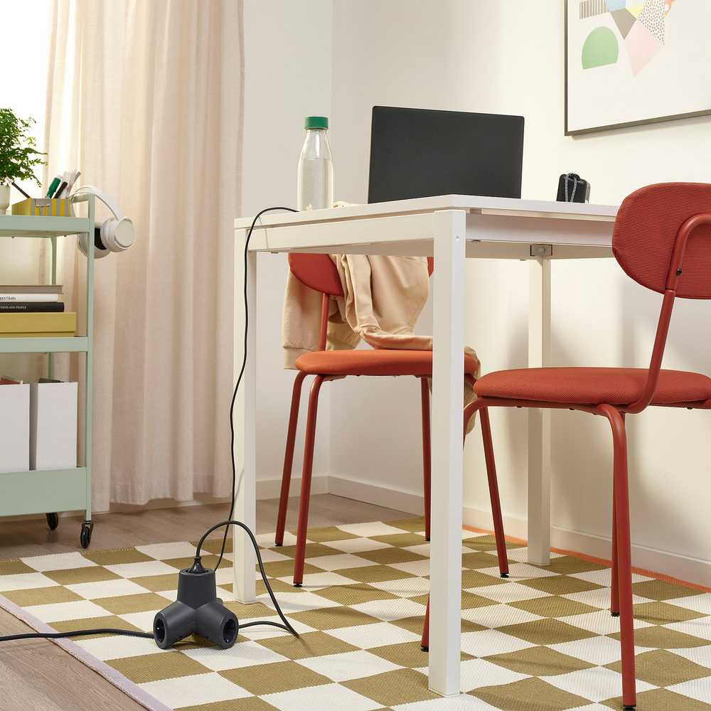 IKEA HORNFELS  (ИКЕА ХОРНФЕЛС)  -  Удлинитель - тёмно-серый 1.8 м